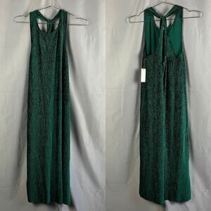Maeve Anthropologie Midi Velvet Dress Womens XS Holly Crinkle Halter Christmas